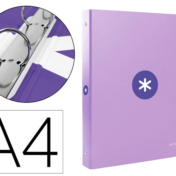 PASTA ANTARTIK DIN A4 FORRADA 4 ANEIS 25 MM REDONDOS COR LILAS
