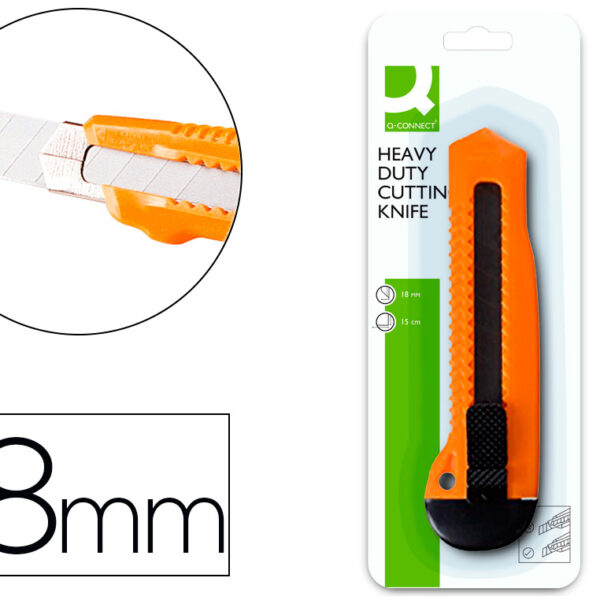 X-ATO Q-CONNECT LARGO DE PLÁSTICO LAMINA DE ACO 18 MM DE LARGURA COMPRIMENTO 150 MM BLISTER DE 1 UNIDADE