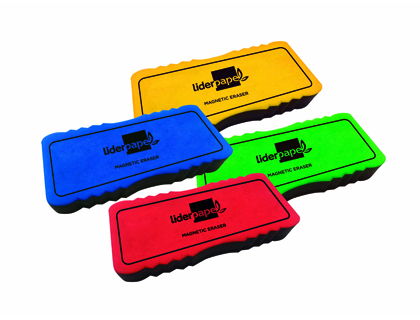 APAGADOR LIDERPAPEL QUADRO BRANCO MAGNETICO CORES SORTIDAS 130X60 MM
