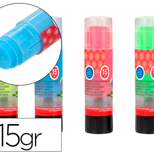 COLA EM STICK LIDERPAPEL 15 GR COR NEON