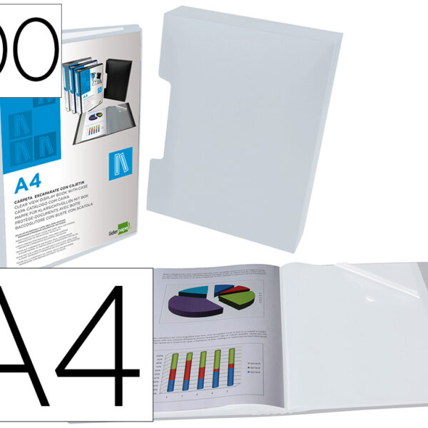 CAPA CATALOGO LIDERPAPEL 100 BOLSAS DIN A4 TRANSPARENTE COM CAIXA