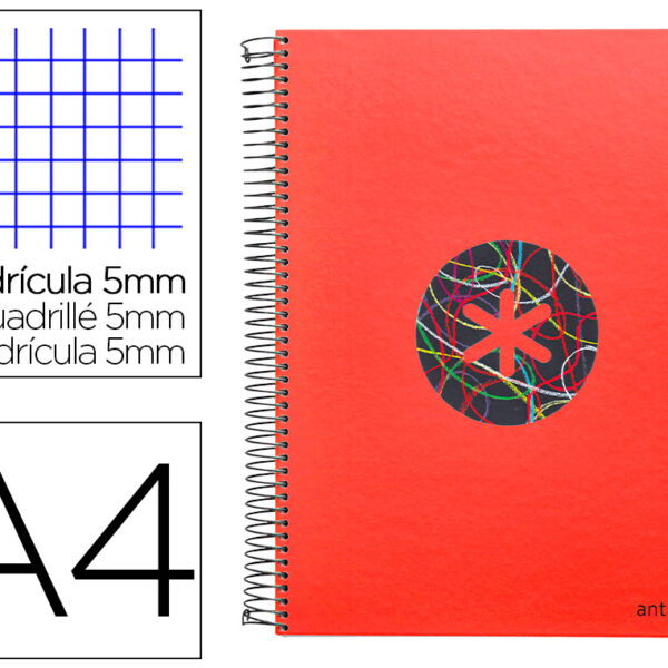 CADERNO ESPIRAL LIDERPAPEL A4 MICRO ANTARTIK CAPA FORRADA 120F 100 GR QUADRICULA 5 SEPARADORES 4 FUROS TRENDING 2020 VER  - QT.1