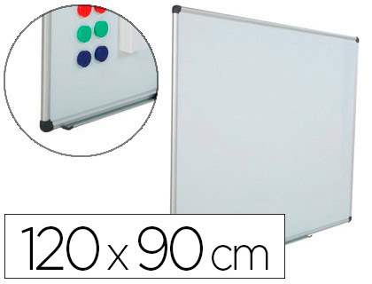QUADRO BRANCO ROCADA ACO VITRIFICADO MAGNETICO MOLDURA ALUMINIO E CANTOS PVC 120X90 CM INCLUI BANDEJA PARA MARCADOR