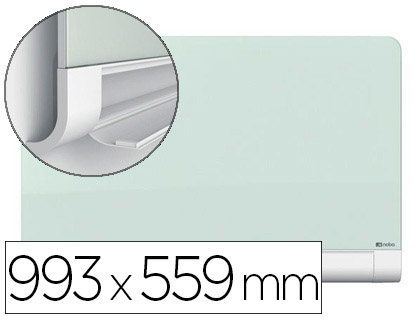 QUADRO BRANCO NOBO DIAMOND CRISTAL MAGNETICA ESQUINAS REDONDAS 993X559 MM