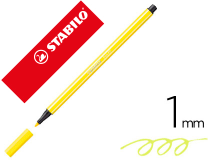 MARCADOR STABILO AGUARELAVEL PEN 68 AMARELO LIMAO 1 MM
