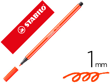 MARCADOR STABILO AGUARELAVEL PEN 68 VERMELHAO 1 MM