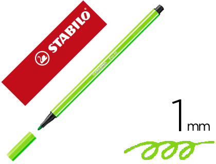 MARCADOR STABILO AGUARELAVEL PEN 68 VERDE PRADO 1 MM
