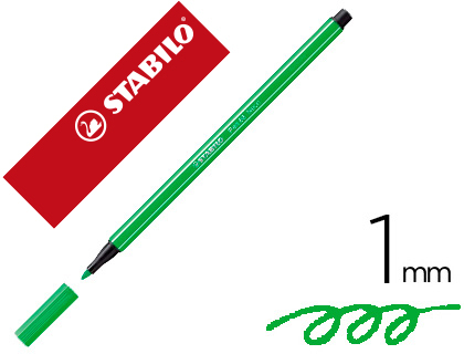 MARCADOR STABILO AGUARELAVEL PEN 68 VERDE NEON 1 MM