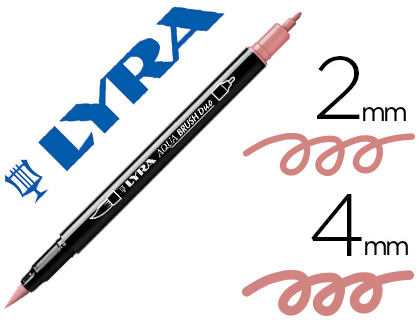 MARCADOR LYRA AQUA BRUSH AGUARELAVEL DUPLA PONTA FINA E PINCEL ROSA CARMIN