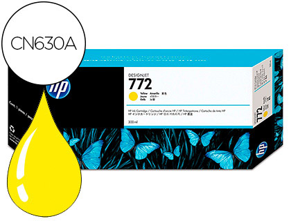 TINTEIRO HP 772 DESIGNJET Z5200 / Z5400 AMARELO 300 ML