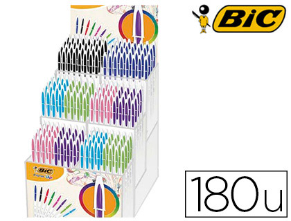 ESFEROGRAFICA BIC CRISTAL UP BICOLOR PONTA DE 1,2 MM EXPOSITOR DE 180 UNIDADES CORES SORTIDAS