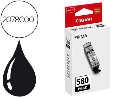 TINTEIRO CANON PGI-580 PIXMA PARA TS6150 / TS8150 / TR7550 / TR8550 PRETO CAPACIDADE 200 PAG