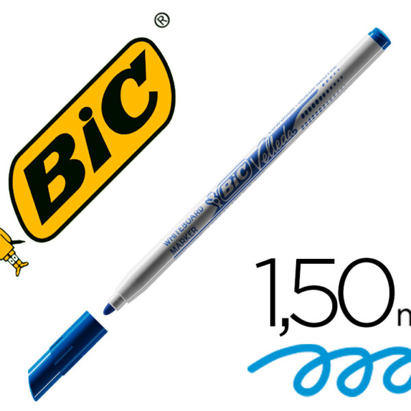 MARCADOR BIC VELLEDA FINO PARA QUADRO PONTA REDONDA 1,5 MM AZUL