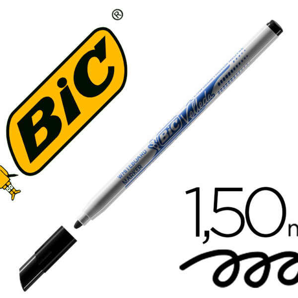 MARCADOR BIC VELLEDA FINO PARA QUADRO PONTA REDONDA 1,5 MM PRETO