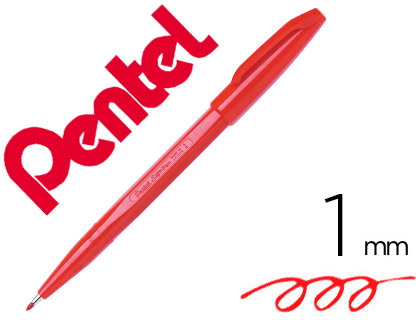 CANETA PENTEL COM PONTA DE FIBRA SIGN PEN NA COR VERMELHO