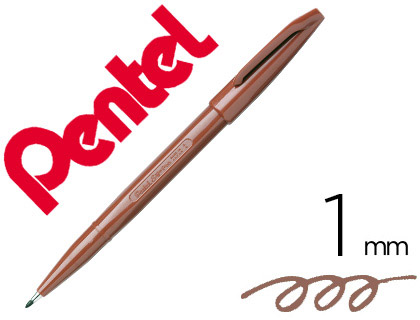 CANETA PENTEL COM PONTA DE FIBRA SIGN PEN NA COR CASTANHO