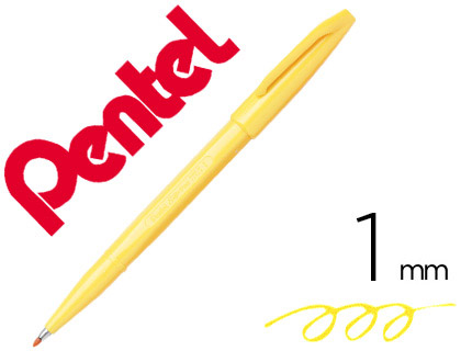 CANETA PENTEL COM PONTA DE FIBRA SIGN PEN NA COR AMARELO