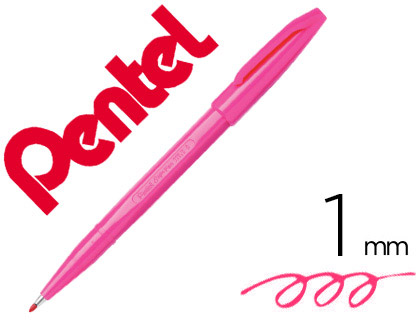 CANETA PENTEL COM PONTA DE FIBRA SIGN PEN NA COR ROSA