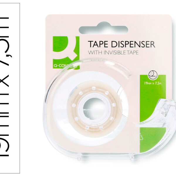 DESENROLADOR FITA ADESIVA Q-CONNECT INVISIVEL 7,5 MT X 19 MM
