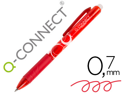 ESFEROGRAFICA Q-CONNECT RETRATIL APAGAVEL 0,7 MM COR VERMELHO