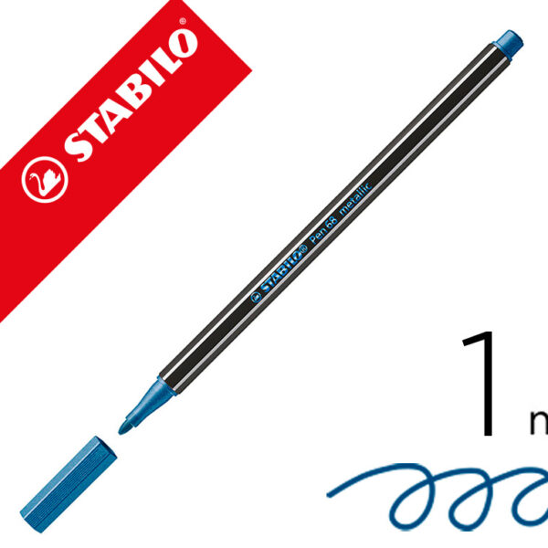 MARCADOR STABILO AGUARELAVEL PEN 68 METALICO AZUL 1 MM