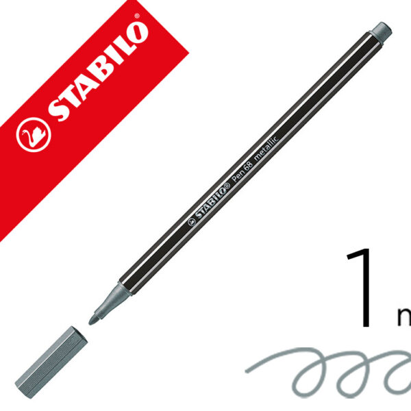 MARCADOR STABILO AGUARELAVEL PEN 68 METALICO PRATA 1 MM