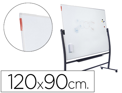 QUADRO BRANCO ROCADA LACADO MAGNETICO COM SUPORTE DUPLA FACE 90X120 CM
