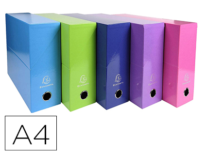 CAIXA DE TRANSFERENCIAS EXACOMPTA IDERAMA DIN A4 LOMO 90 MM CORES SORTIDAS