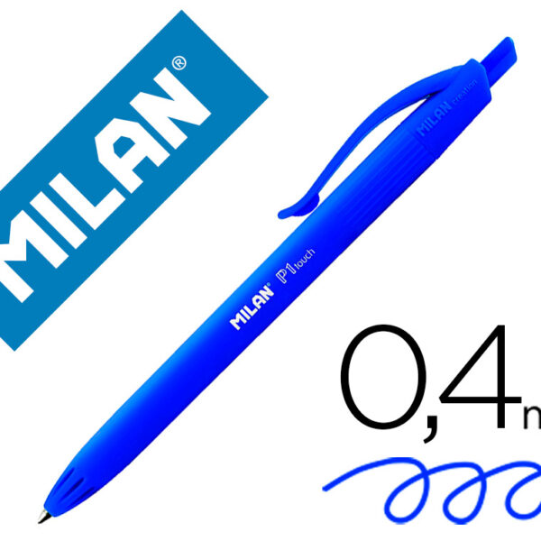 ESFEROGRAFICA MILAN P1 RETRATIL 1 MM TOUCH AZUL