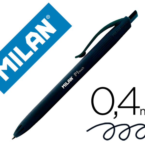 ESFEROGRAFICA MILAN P1 RETRATIL 1 MM TOUCH PRETO