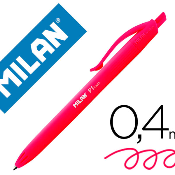ESFEROGRAFICA MILAN P1 RETRATIL 1 MM TOUCH VERMELHO