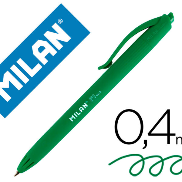 ESFEROGRAFICA MILAN P1 RETRATIL 1 MM TOUCH VERDE