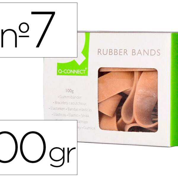 BANDAS ELASTICAS Q-CONNECT 100 GR 70 X 5 MM NUMERO 7