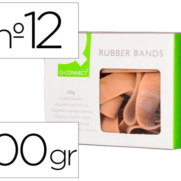 BANDAS ELASTICAS Q-CONNECT 100 GR 120 X 10 MM NUMERO 12