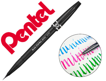 CANETA PINCEL PENTEL ARTIST COR PRETO