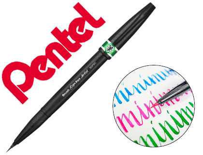 CANETA PINCEL PENTEL ARTIST COR VERDE