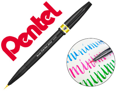 CANETA PINCEL PENTEL ARTIST COR AMARELO