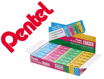 EXPOSITOR DE BORRACHAS COLORIDAS PENTEL ZEH-05 COM 48 UNIDADES  - QT.1