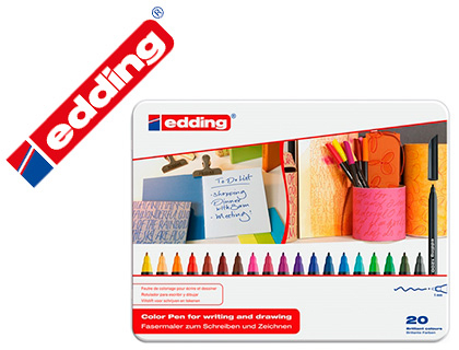 MARCADOR EDDING 1200 PONTA DE FIBRA REDONDA EXPOSITOR 8 UNIDADES + 8 BLISTERS DE 4 EDDING 1340 DE OFERTA