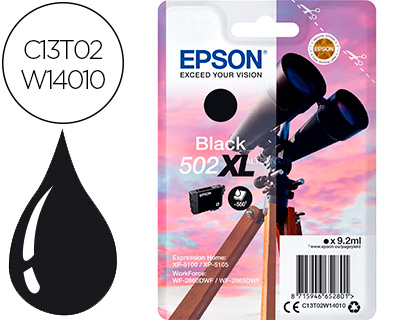 TINTEIRO EPSON 502 XL EXPRESSION HOME XP 5100 / 5105 WORKFORCE WF 2860 / 2860DWF PRETO 550 PAGINAS