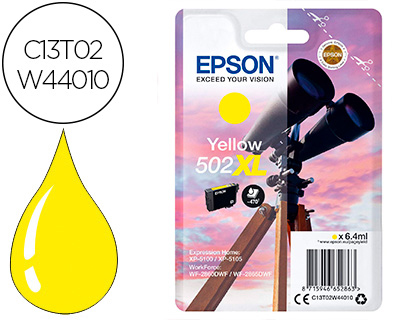 TINTEIRO EPSON 502 XL EXPRESSION HOME XP 5100 / 5105 WORKFORCE WF 2860 / 2860DWF AMARELO 470 PAGINAS
