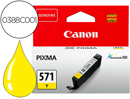 TINTEIRO CANON CLI 571 PIXMA TS5051 / TS6050 / TS8051 / TS9050 / AMARELO 161 PAGINAS