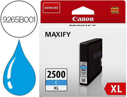 TINTEIRO CANON PGI 2500 XL MAXIFY IB4050 / MB5050 / MB5150 / MB5155 / MB5350 / MB5450 CIAN 1755 PAGINAS