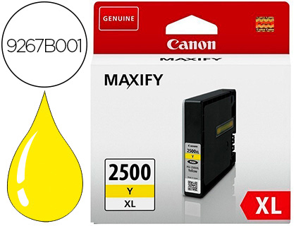 TINTEIRO CANON PGI 2500 XL MAXIFY IB4050 / MB5050 / MB5150 / MB5155 / MB5350 / MB5450 AMARELO 1520 PAGINAS