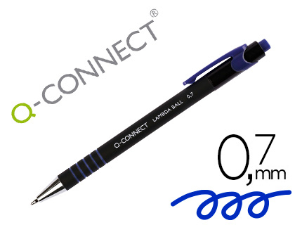 ESFEROGRAFICA Q-CONNECT RETRATIL COM GRIP 0,7 MM COR AZUL