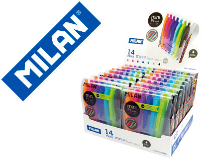 ESFEROGRAFICA MILAN P1 RETRATIL 1 MM TOUCH MINI ESTOJO DE 7 UNIDADES CORES SORTIDAS