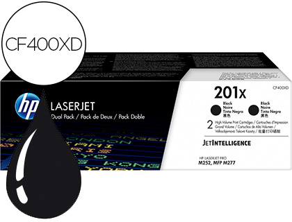 TONER HP LASERJET 201X M252 MFP M277 PRETO PACK DE 2 UNIDADES 2800 PAGINAS