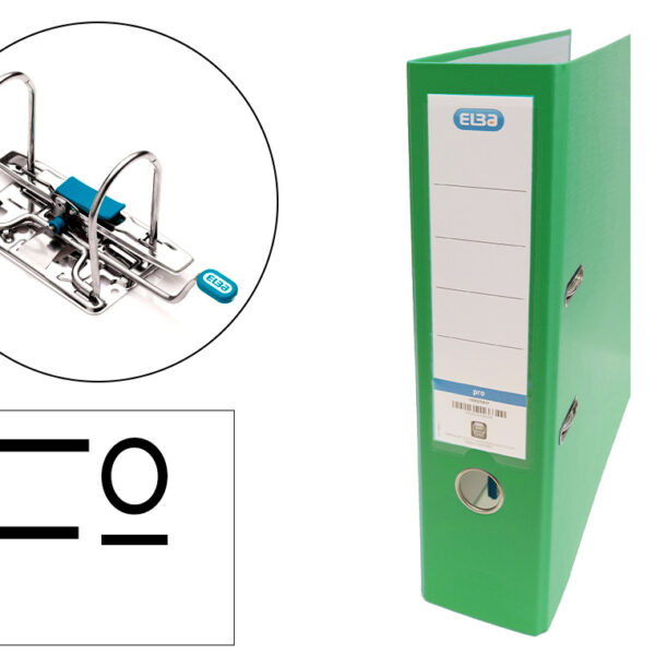 PASTA DE ALAVANCA ELBA CARTAO FORRADO PVC COM RADO TOP FOLIO LOMBADA 80 MM VERDE
