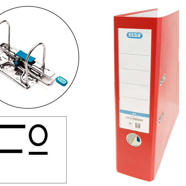 PASTA DE ALAVANCA ELBA CARTAO FORRADO PVC COM RADO TOP FOLIO LOMBADA 80 MM VERMELHO