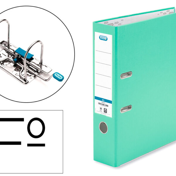 PASTA DE ALAVANCA ELBA CARTAO FORRADO PVC COM RADO TOP FOLIO LOMBADA 80 MM VERDE MENTA